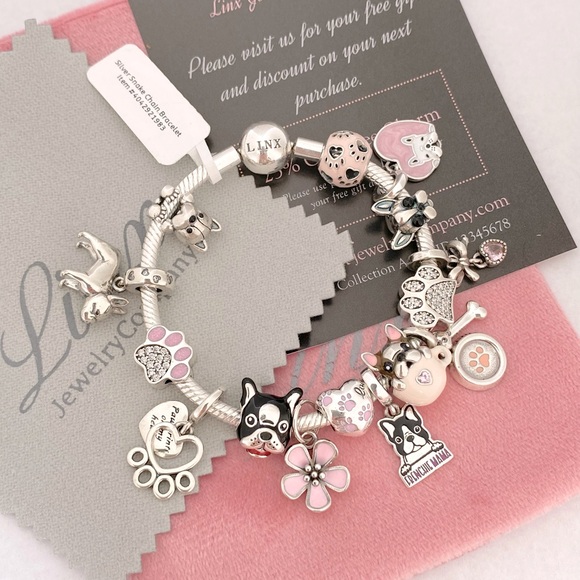 Charms Bracelet Bulldog Charm Pandora Linx Snake Chain Bracelet